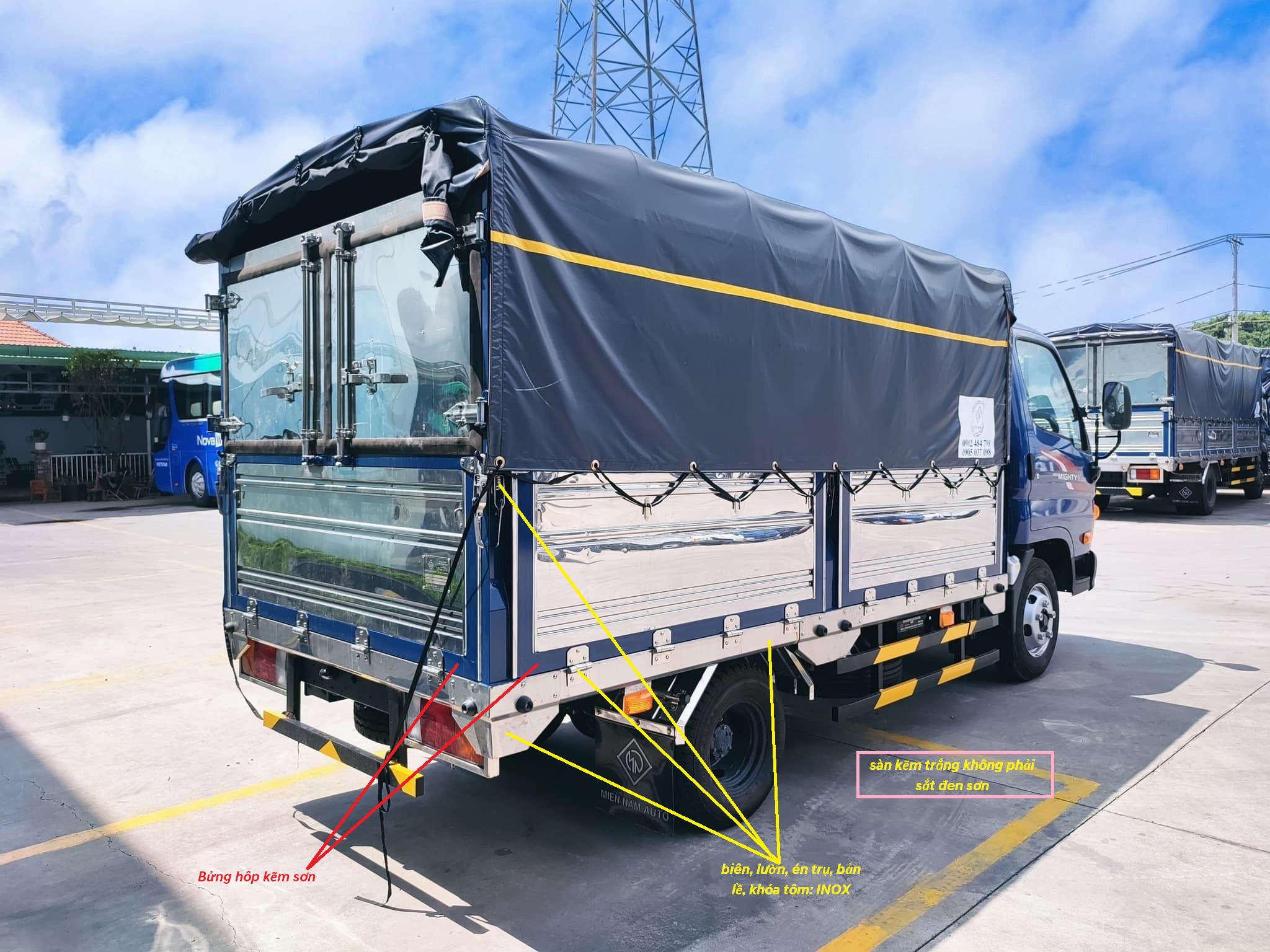 Hình xe Hyundai Porter H150 thùng mui bạt tiêu chuẩn nhà máy